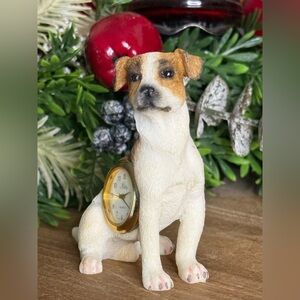 Jack Russell Terrier Hand Painted Statue Desk Clock